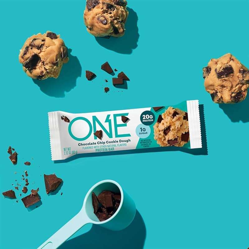 ONE Protein Bars, Chocolate Chip Cookie Dough, Gluten Free with 20g Protein and 1g Sugar, Pantry Staples, 2.12 oz (12 Count) - Image 3