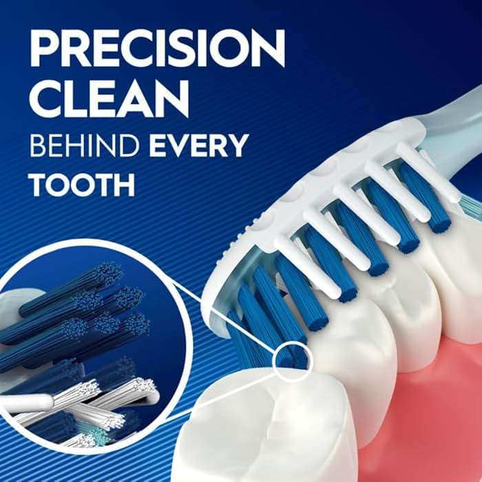 Oral-B Pro Clean CrossAction Manual Toothbrush, 6- Pack, Medium Soft Bristle Brushes for Adults, Deep Plaque Removal, Daily Gum Health and Fresh Breath, Travel Toiletries - Image 3