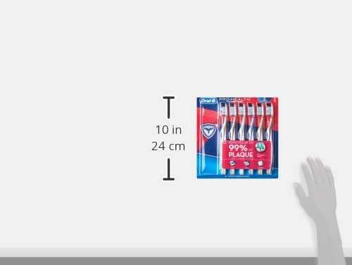 Oral-B Pro Clean CrossAction Manual Toothbrush, 6- Pack, Medium Soft Bristle Brushes for Adults, Deep Plaque Removal, Daily Gum Health and Fresh Breath, Travel Toiletries - Image 8