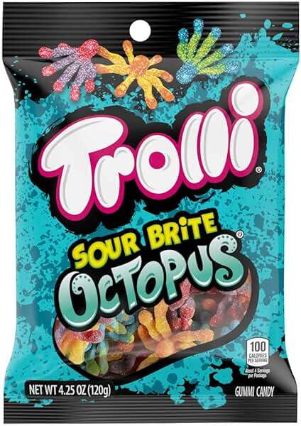 Trolli Sour Brite Octopus Gummy Worms, 4.25 Ounce - Image 1