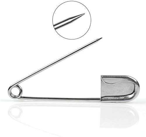 Coitak Large Safety Pins, 5 inch, 10 PCS Stainless Steel, Silver Huge Strong XL, Extra Large Laundry Pins for Blankets - Image 3