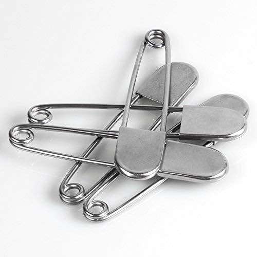 Coitak Large Safety Pins, 5 inch, 10 PCS Stainless Steel, Silver Huge Strong XL, Extra Large Laundry Pins for Blankets - Image 5