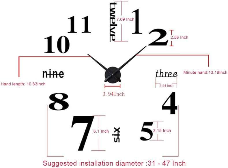FASHION in THE CITY Large Frameless 3D DIY Mirror Surface Wall Clocks Modern Design for Living Room Bedroom Home Office Kids Room Hotel Coffee Hall Bar Wall Decoration - Image 2