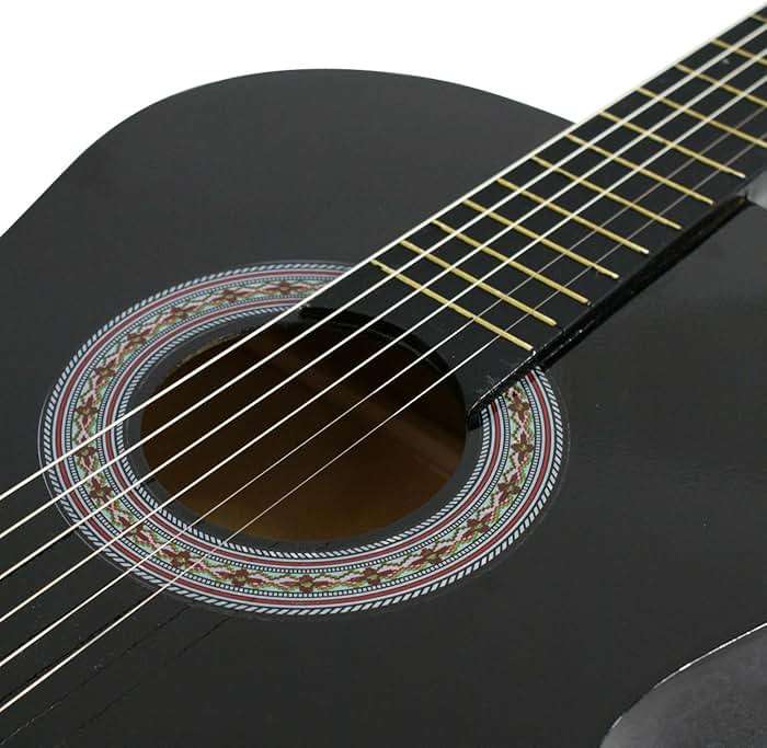 ZENY Beginners 38 inch Acoustic Guitar Package Kit for Right-handed Starters Music Lovers w/ Case, Strap, Pitch Pipe and Pick (Black) - Image 4