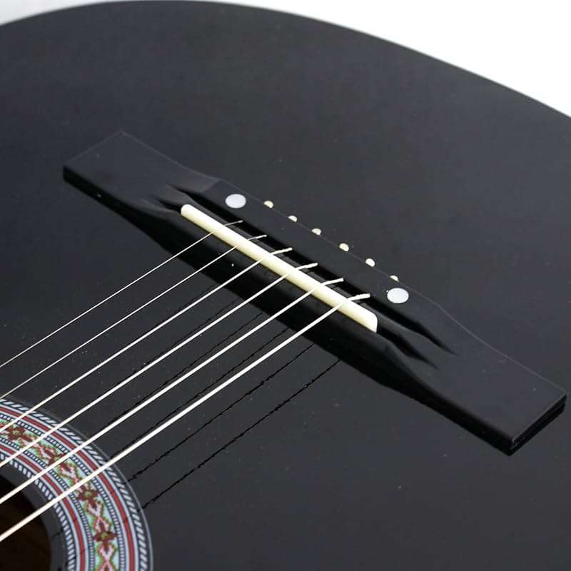 ZENY Beginners 38 inch Acoustic Guitar Package Kit for Right-handed Starters Music Lovers w/ Case, Strap, Pitch Pipe and Pick (Black) - Image 6