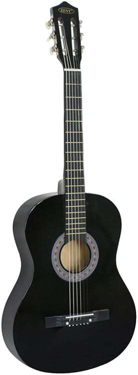 ZENY Beginners 38 inch Acoustic Guitar Package Kit for Right-handed Starters Music Lovers w/ Case, Strap, Pitch Pipe and Pick (Black) - Image 8