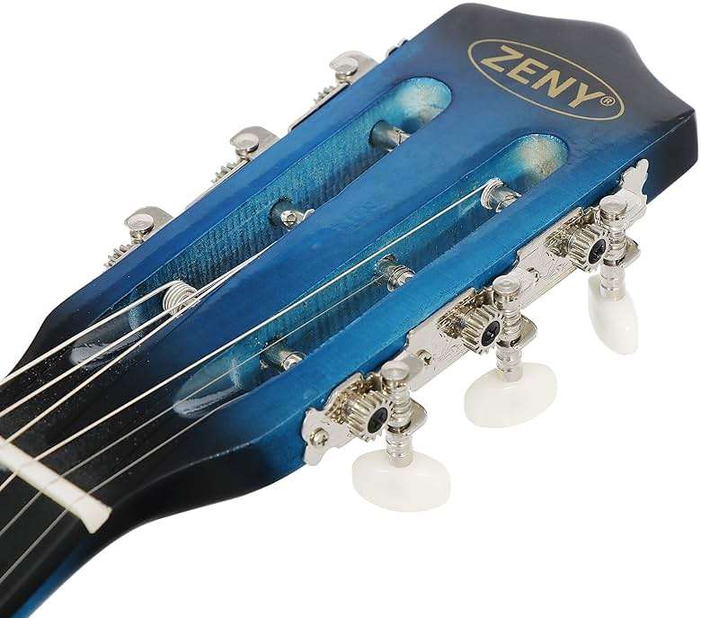 ZENY 38 inch Acoustic Guitar Full Size Beginners Package Kit for Right-handed Starters Kids Music Lovers w/Case, Strap, Pitch Pipe and Pick (Blue) - Image 4