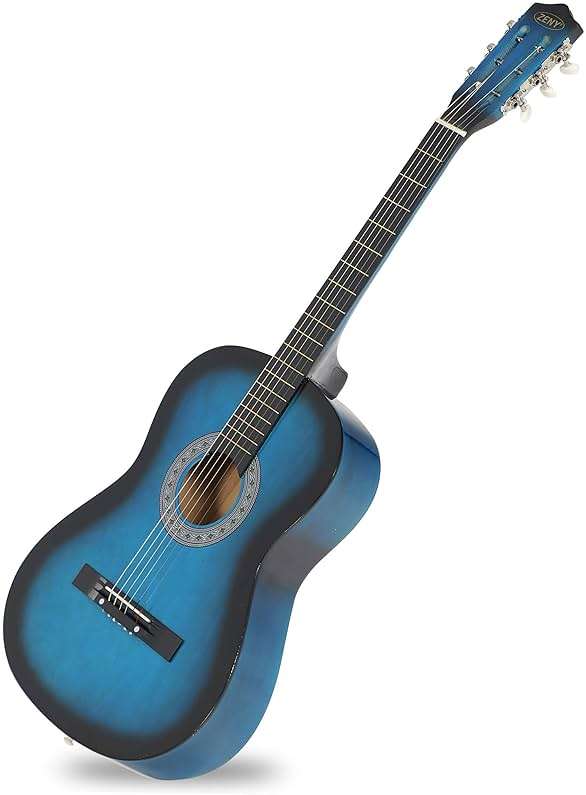 ZENY 38 inch Acoustic Guitar Full Size Beginners Package Kit for Right-handed Starters Kids Music Lovers w/Case, Strap, Pitch Pipe and Pick (Blue) - Image 5
