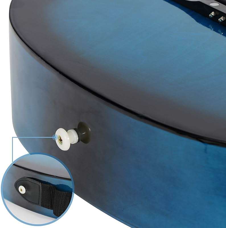 ZENY 38 inch Acoustic Guitar Full Size Beginners Package Kit for Right-handed Starters Kids Music Lovers w/Case, Strap, Pitch Pipe and Pick (Blue) - Image 6