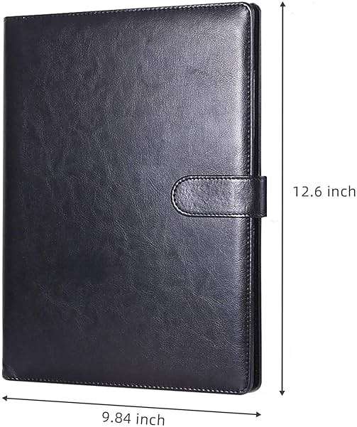 Padfolio Clipboard Folder Portfolio, Mymazn Faux Leather Storage Clipboard with Cover for Legal Pad Holder Letter Size A4 Writing Pad for Business School Office Conference Notepad Clip Boards (Black) - Image 2