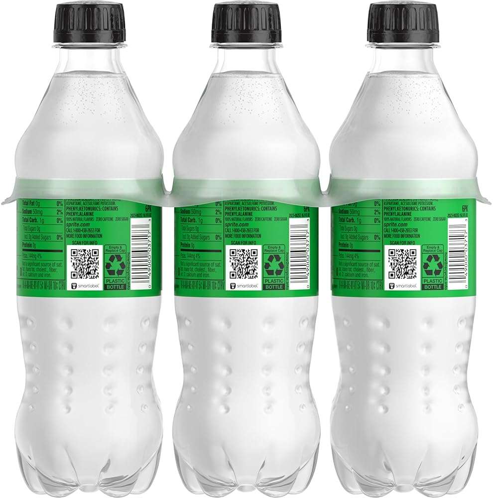 Sprite Zero Sugar Lemon Lime Diet Soda Pop Soft Drinks, 16.9 fl oz, 6 Pack - Image 7