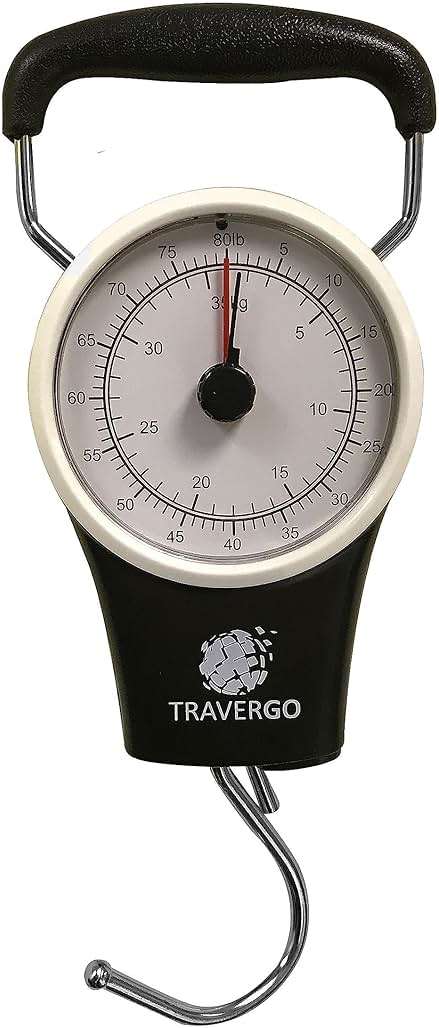 Go Green Power TR1300BK Travergo Analog Scale with Hook, Black (TR1300BK) - Image 1
