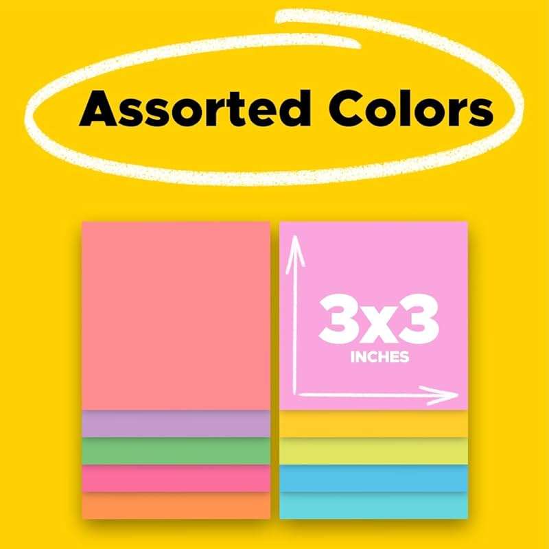 Post-it Super Sticky Notes, 15 Sticky Note Pads, 3 x 3 in, School Supplies, Office Products, Notes for Vertical Surfaces, Monitors, Walls and Windows, Supernova Neons and Energy Boost Collections - Image 3