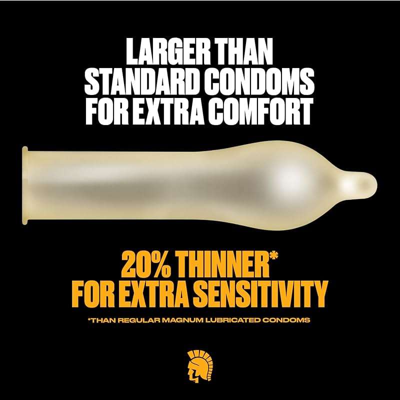 TROJAN Magnum BareSkin Premium Large Condoms, Comfortable, Smooth Lubricated Condoms for Men, 24 Count Value Pack - Image 2
