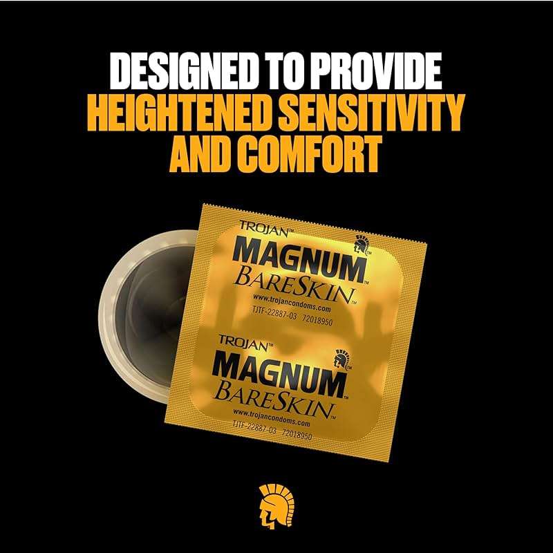 TROJAN Magnum BareSkin Premium Large Condoms, Comfortable, Smooth Lubricated Condoms for Men, 24 Count Value Pack - Image 3