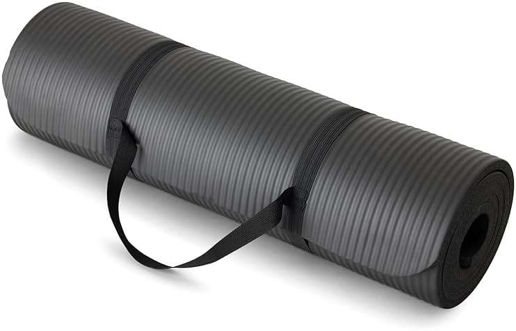 Amazon Basics Extra Thick Exercise Yoga Mat with Carrying Strap - Image 1