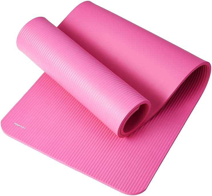 Amazon Basics 1/2 Inch Extra Thick Exercise Yoga Mat with Carrying Strap, Cushioned Support, for Fitness and Gym Workouts - Image 3