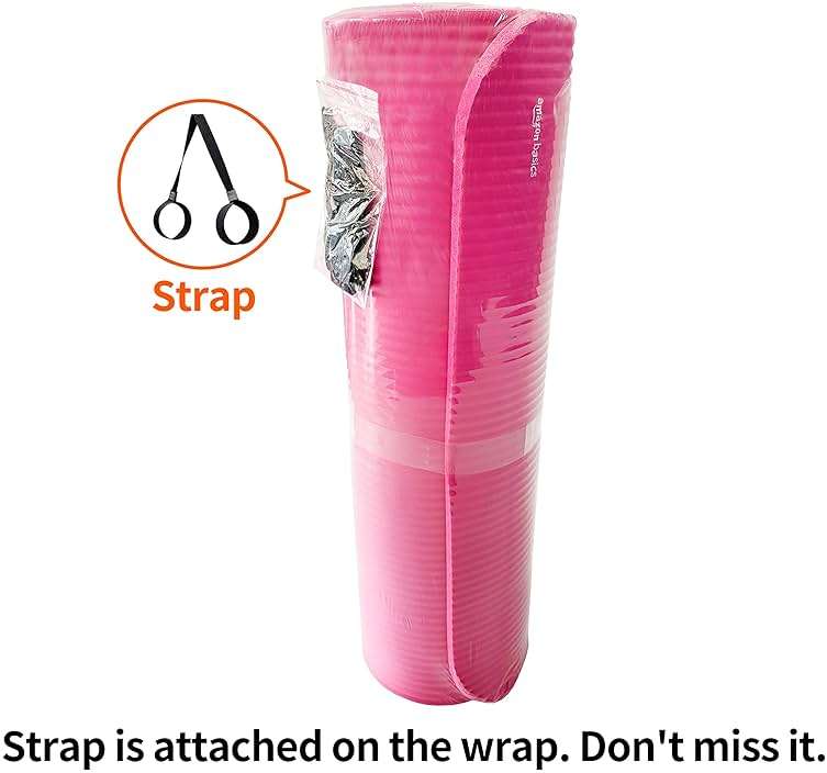 Amazon Basics 1/2 Inch Extra Thick Exercise Yoga Mat with Carrying Strap, Cushioned Support, for Fitness and Gym Workouts - Image 8