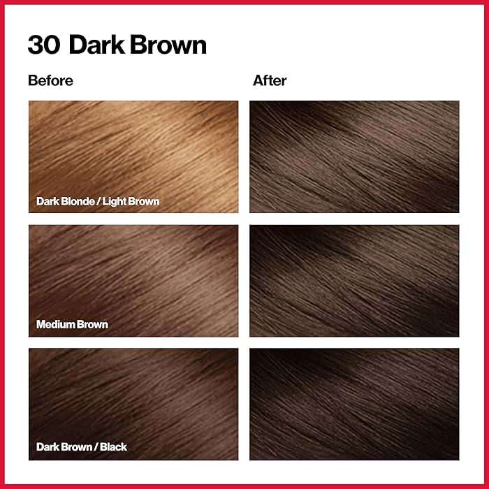 Revlon Colorsilk Beautiful Color, Permanent Hair Dye with Keratin, 100% Gray Coverage, Ammonia Free, 30 Dark Brown - Image 2