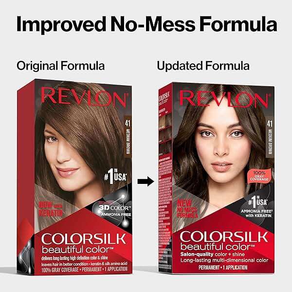 Revlon Colorsilk Beautiful Color, Permanent Hair Dye with Keratin, 100% Gray Coverage, Ammonia Free, 30 Dark Brown - Image 3