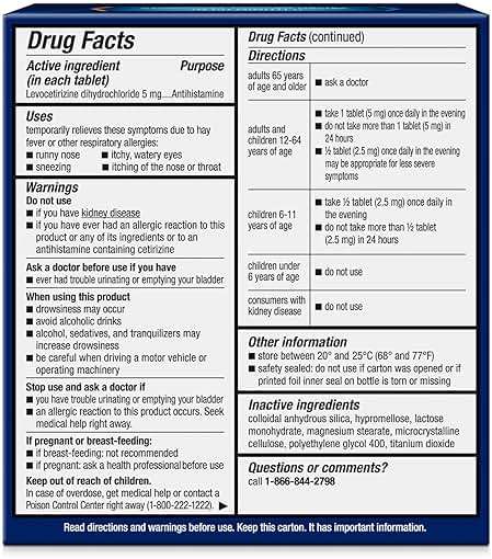 Xyzal 24 Hour Allergy Relief Medicine, Original Prescription Strength Antihistamine, Levocetirizine Dihydrochloride Tablets 5 mg, 55 Count - Image 2