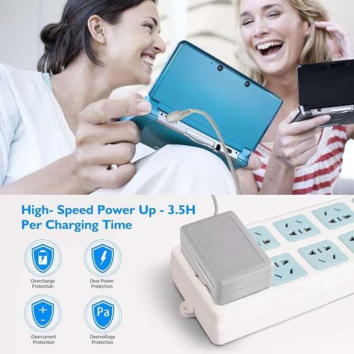 3DS Charger Kit Compatible with Nintendo 3DS/ New 3DS XL/DSi/DSi XL/2DS/ 2DS XL 100-240V Wall Plug Adapter with 4 Metal Retractable Stylus Pen for 3DS/3DS XL/3DS LL - Image 6