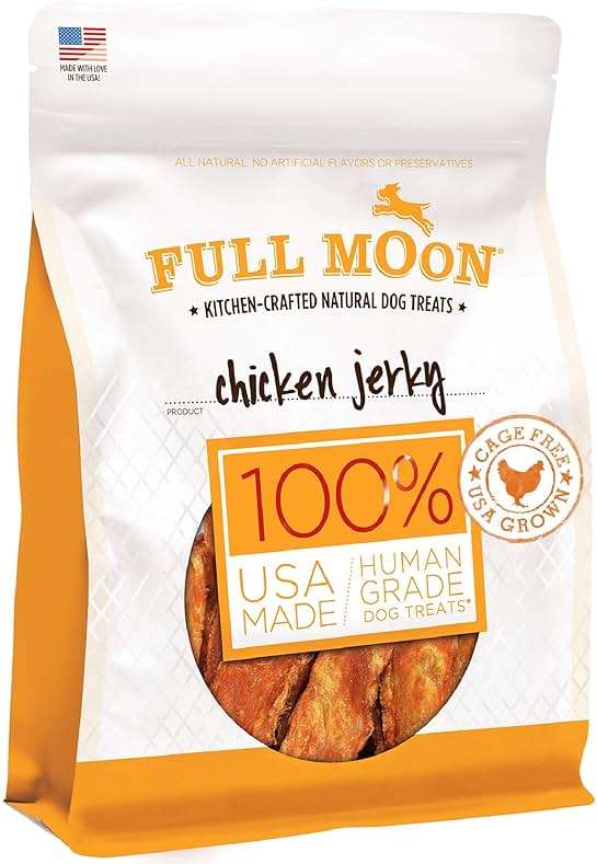 Full Moon Chicken Jerky Healthy All Natural Dog Treats Human Grade Made in USA Grain Free 12 oz - Image 5
