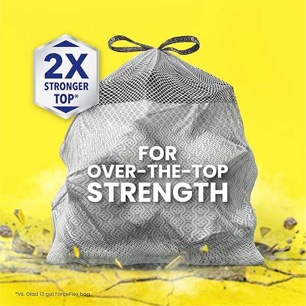 Glad ForceFlex MaxStrength XL Kitchen Trash Bags, 20 Gal, Fresh Clean, 80 Ct (Package May Vary) - Image 2