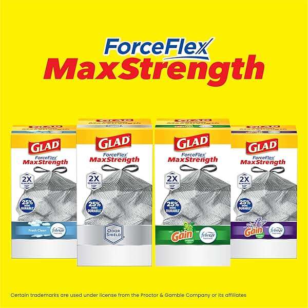 Glad ForceFlex MaxStrength XL Kitchen Trash Bags, 20 Gal, Fresh Clean, 80 Ct (Package May Vary) - Image 11