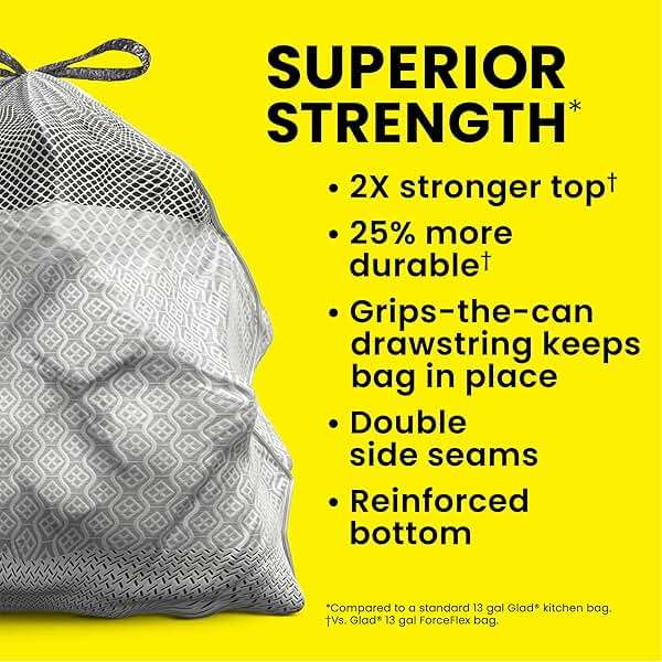 Glad ForceFlex MaxStrength XL Kitchen Trash Bags, 20 Gal, Fresh Clean, 80 Ct (Package May Vary) - Image 4
