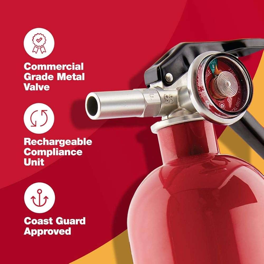 First Alert Fire Extinguisher for Home, Standard Rechargeable Compliance Unit, UL RATED 1-A:10-B:C, HOME1, Red, 1-Pack - Image 4