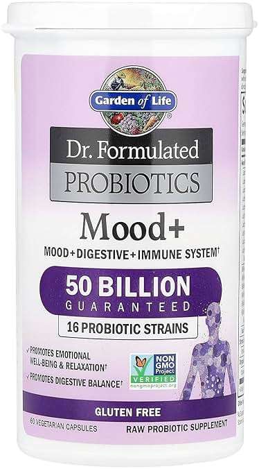 Garden of Life Dr. Formulated Probiotics Mood+ - 50 Billion CFU - Supports Relaxation & Digestive Health - Shelf Stable - 60 Vegetarian Capsules - Image 4