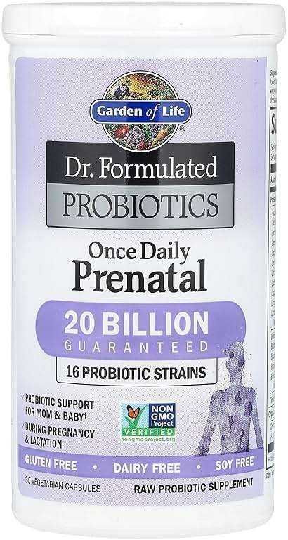Garden of Life Dr. Formulated Probiotics Once Daily Prenatal - Acidophilus and Bifidobacteria Probiotic Support for Mom and Baby – Shelf Stable - Gluten, Dairy, and Soy-Free - 30 Vegetarian Capsules - Image 4