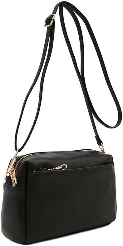 FashionPuzzle Triple Zip Small Crossbody Bag - Image 2