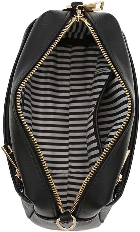 FashionPuzzle Triple Zip Small Crossbody Bag - Image 5