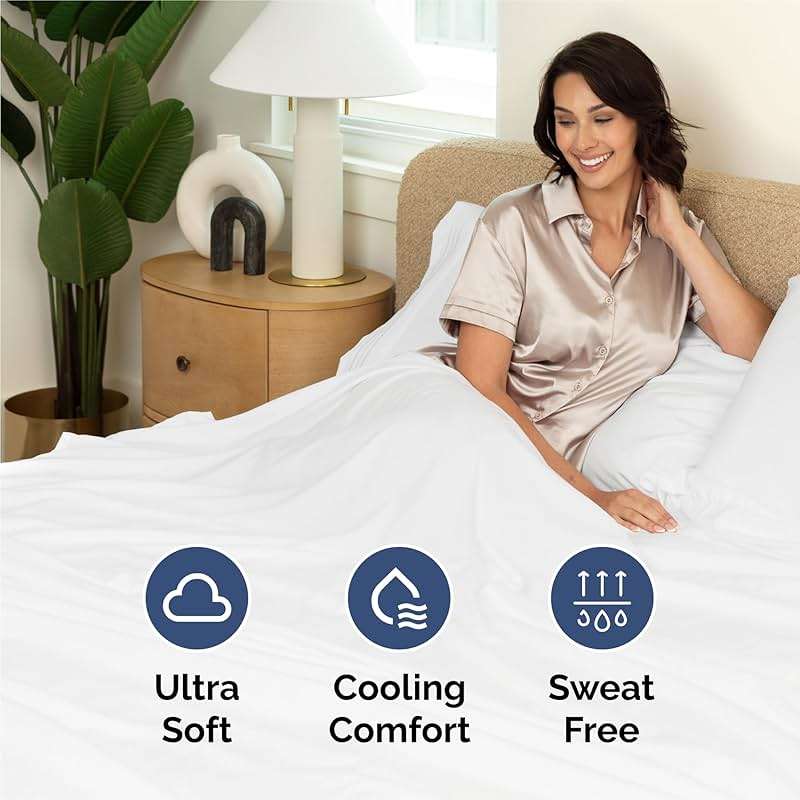 King Size 4 Piece Sheet Set - Comfy Breathable & Cooling Sheets - Hotel Luxury Bed Sheets for Women & Men - Deep Pockets, Easy-Fit, Extra Soft and Wrinkle Free Sheets - White Oeko-Tex Bed Sheet Set - Image 4