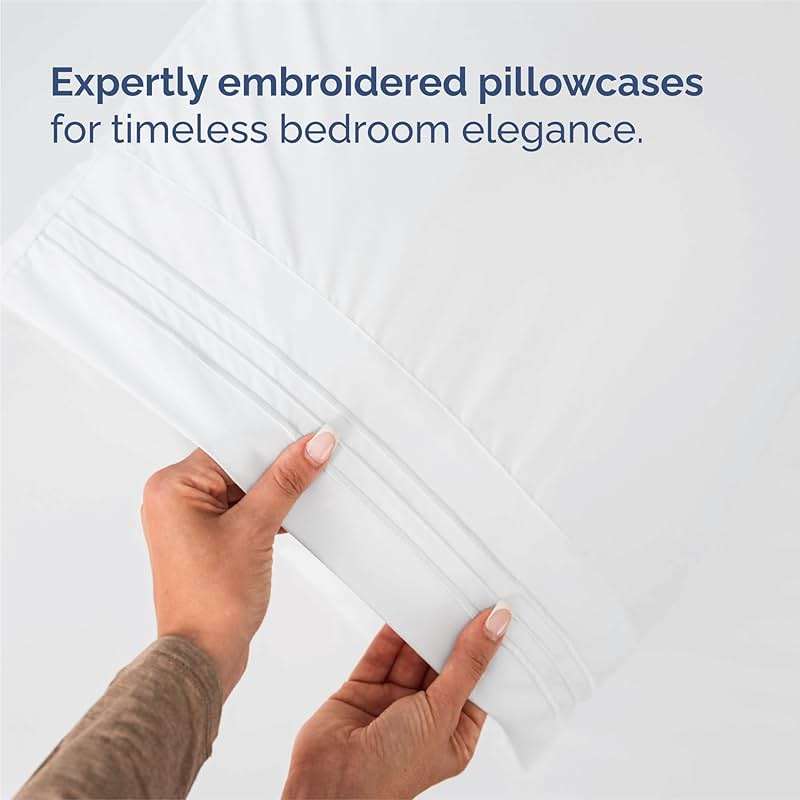 King Size 4 Piece Sheet Set - Comfy Breathable & Cooling Sheets - Hotel Luxury Bed Sheets for Women & Men - Deep Pockets, Easy-Fit, Extra Soft and Wrinkle Free Sheets - White Oeko-Tex Bed Sheet Set - Image 6