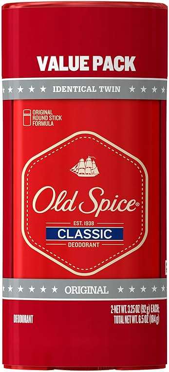 Old Spice Classic Deodorant for Men, 24hr Sweat & Odor Protection, Long Lasting Freshness, Clean & Masculine Fragrance, Original Scent, 3.25 oz (Pack of 2) - Image 1