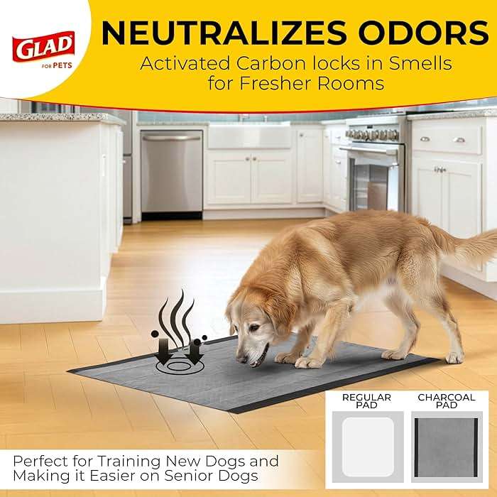 Glad for Pets Black Charcoal Puppy Pads - 6-Layer Leak-Proof Construction, Activated Carbon Odor Control, Pheromone Attractant - Disposable Dog Pee Pads for Potty Training, 23 x 23 in, 100 Count - Image 12