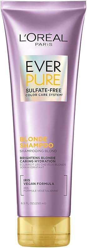 L'Oreal Paris Blonde Sulfate Free Shampoo for Color-Treated Hair, Neutralizes Brass + Balances, EverPure, 8.5 Fl Oz (Packaging May Vary) - Image 1