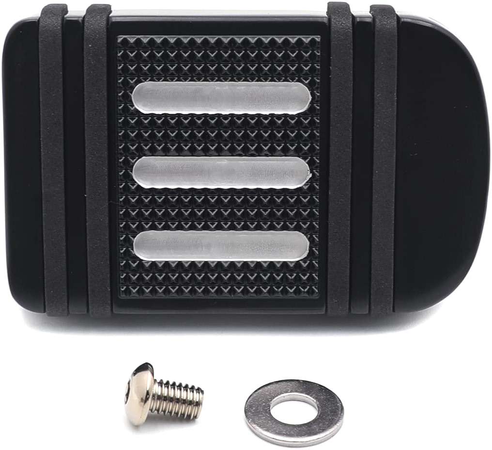 HTTMT MT216-100-BK Style 100- Black Large Brake Pedal Pad Compatible with Harley 1980-2017 Touring Trike (Road King/CVO Street Glide/Road Glide FLTRX) - Image 1