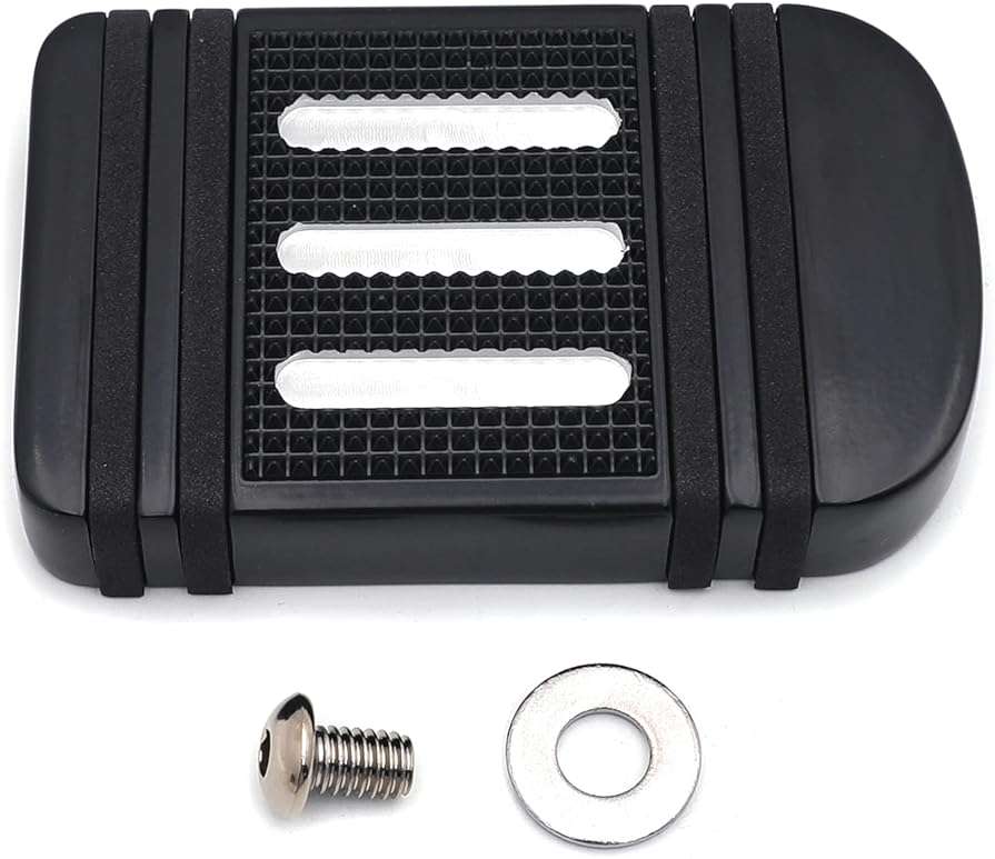 HTTMT MT216-100-BK Style 100- Black Large Brake Pedal Pad Compatible with Harley 1980-2017 Touring Trike (Road King/CVO Street Glide/Road Glide FLTRX) - Image 6