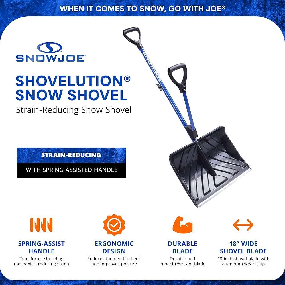 Snow Joe Snow Shovel with 18-Inch Blade and Assist Handle, 3.5 Lbs - Heavy-Duty Lightweight Shoveling Tool for Ice Removal, Shovelution SJ-SHLV01 - Image 3