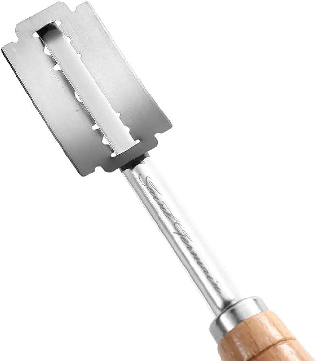 "SAINT GERMAIN Premium Hand Crafted Bread Lame for Dough Scoring Knife, Lame Bread Tool for Sourdough Bread Slashing with 10 Blades Included with Replacement with Authentic Leather Protector Cover" - Image 5