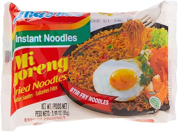 Indomie Mi Goreng Instant Stir Fry Noodles, Halal Certified, Original Flavor (Pack of 30) - Image 1