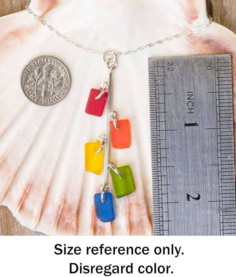 EcoSeaCo Avalon Pendant in Blossom, Sterling Silver Chain, Handmade Cultured Sea Glass Necklace - Image 3