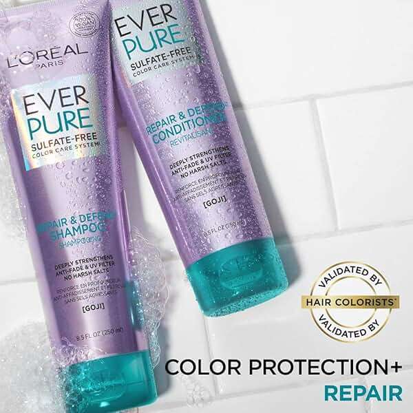 L'Oreal Paris EverPure Repair and Defend Sulfate Free Conditioner for Color-Treated Hair, Strengthens and Repairs Damaged Hair, with Goji, 8.5 Fl; Oz (Packaging May Vary) - Image 5