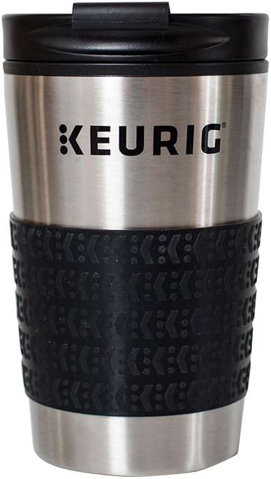 Keurig Stainless Steel Insulated Coffee Travel Mug, Fits Under Any Keurig K-Cup Pod Coffee Maker, 12 Oz, Stainless Steel - Image 1