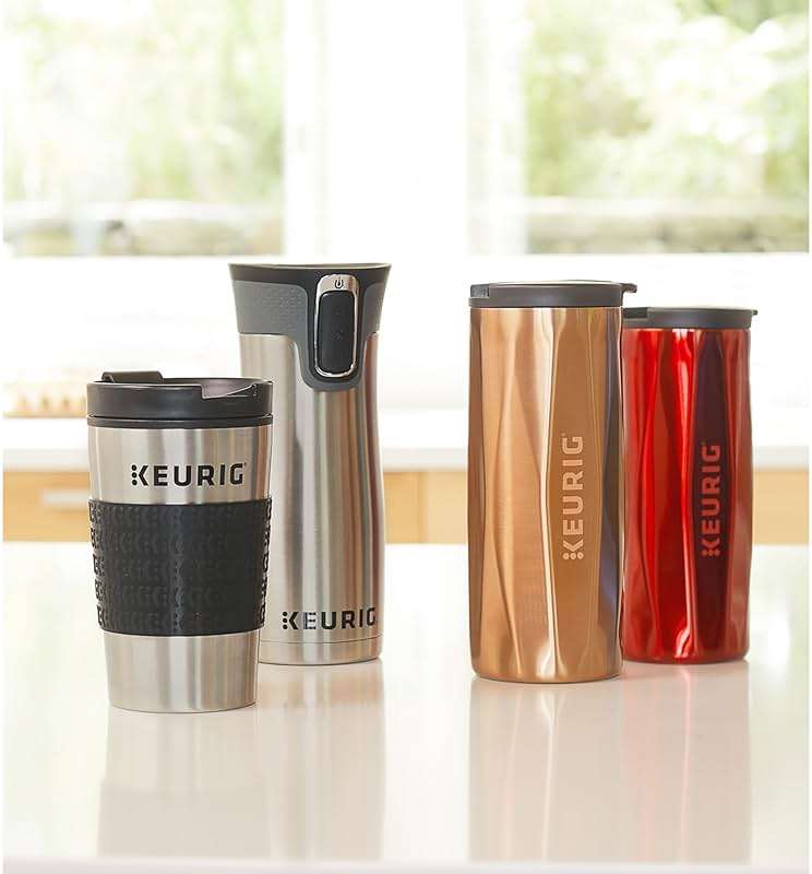 Keurig Stainless Steel Insulated Coffee Travel Mug, Fits Under Any Keurig K-Cup Pod Coffee Maker, 12 Oz, Stainless Steel - Image 2