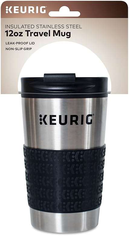 Keurig Stainless Steel Insulated Coffee Travel Mug, Fits Under Any Keurig K-Cup Pod Coffee Maker, 12 Oz, Stainless Steel - Image 4